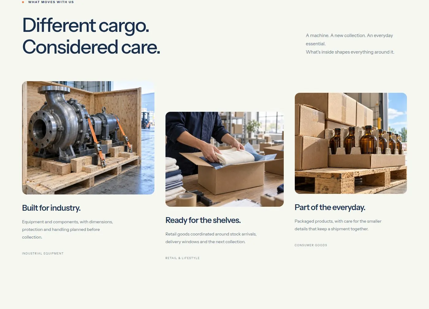 Waymark, cargo